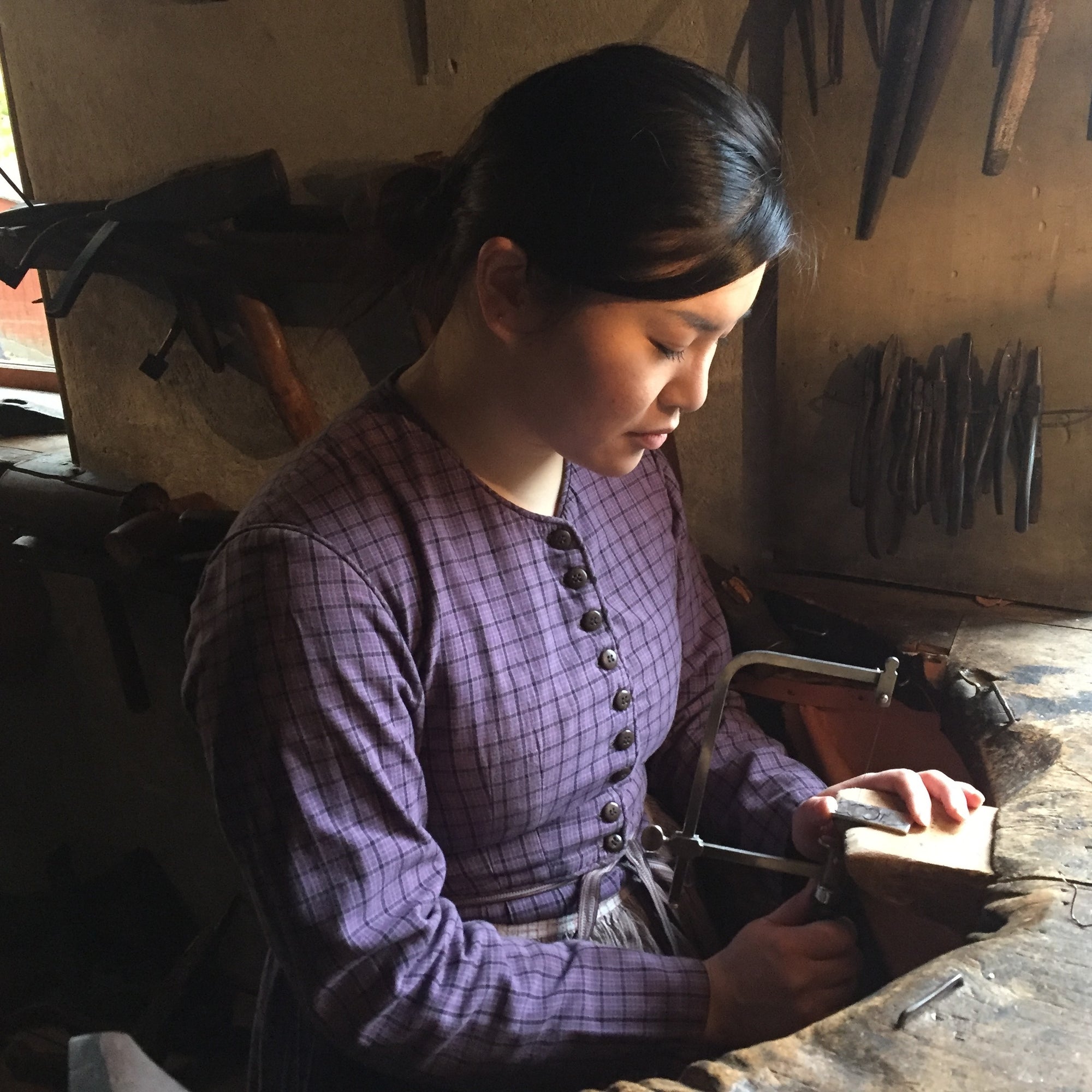 Working in a goldsmith's workshop from the 1800's